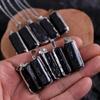 Natural Black Tourmaline Crystal Carved Engraved Love Healing Irregular Energy Stone Pendant Necklace for Fashion Jewelry
