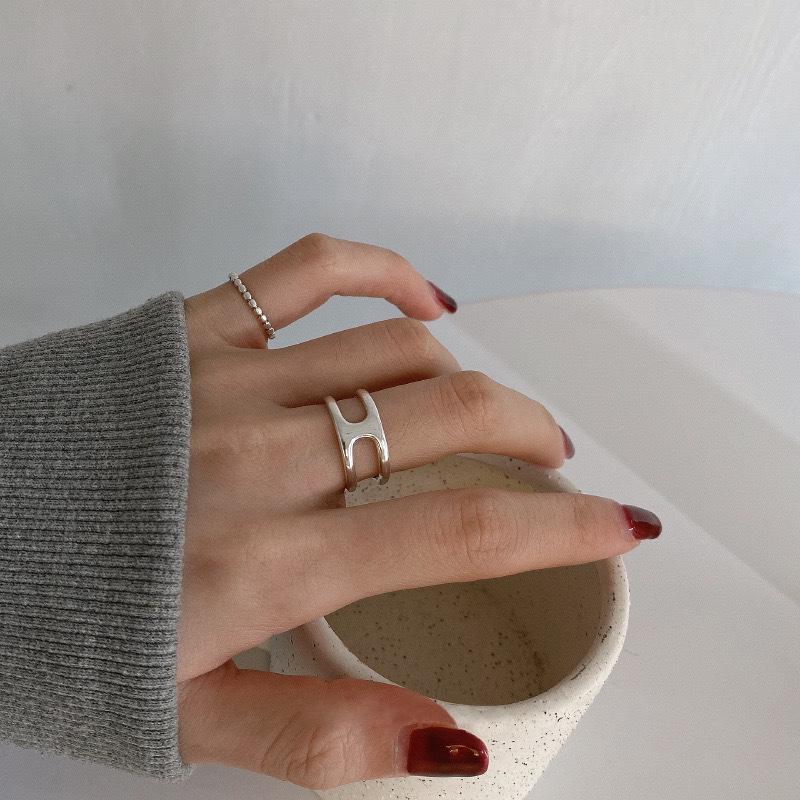 Retro Influencer Open Ring: S925 Sterling Silver I-Shape Cold Style Trendy Women's Fashion