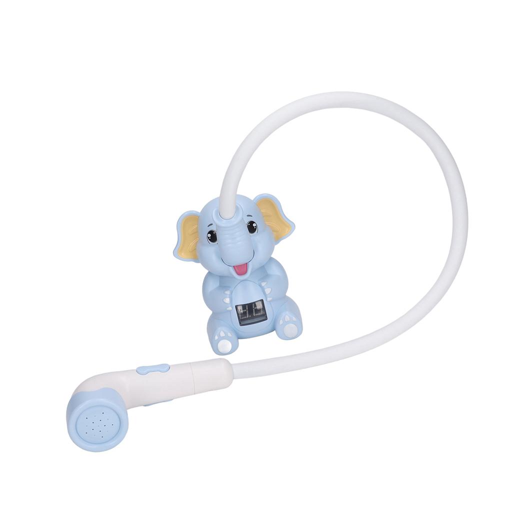 Baby Bath Shower Head with Thermometer Animal Shaped IPX7 Waterproof Flexible Hose Water Spray Toy