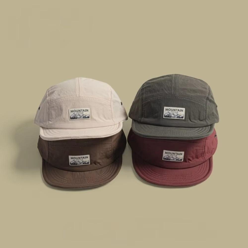 Fashion Short Brim 5 Panel Cap Quick Dry Embroidered Baseball Cap Adjustable Lightweight Sunscreen Cap Women Men