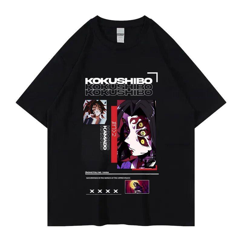 ZX 2026 New Ghost Slayer Blade Charcoal Jiro Same Style Cotton Trendy Brand Loose Short Sleeve Round Neck Printed Mens and Women 4XL