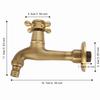 Antique Brass Faucet Wall Mounted Single Handle Washing Machine Faucet Single Cold Water G1/2" Connection Faucet Tap Sink