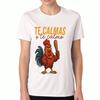 Wütender Hahn Unisex Baumwoll-T-Shirt, Te Calmas O Te Calmo Premium-Druck, Langlebig, Entspannte Passform Modisches T-Shirt, Lustiges Bauernhoftier Grafik-Top Für Damen