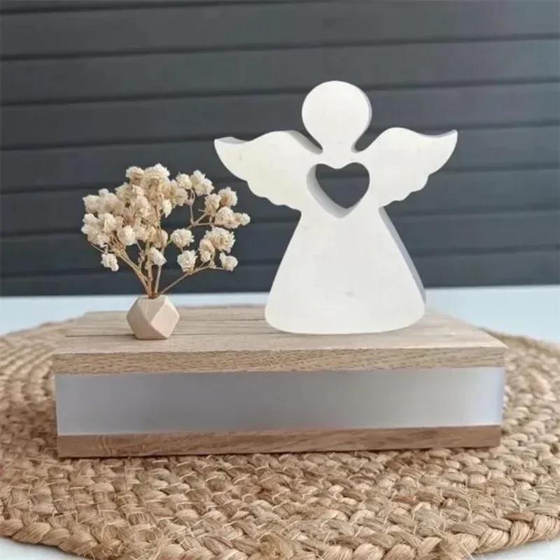 1/2PCS Crystal Glue Diy Epoxy Resin Three-dimensional Ornaments Easter Stereo Cute Angel Gypsum Candle Ornaments Silicone Mold