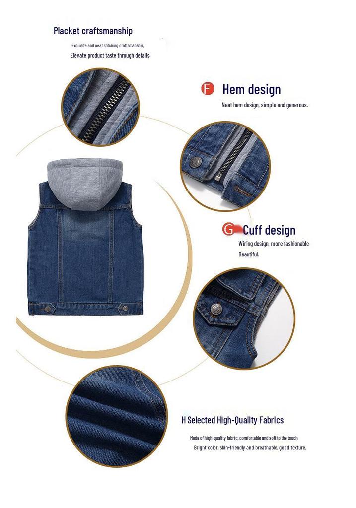 Kinder-Frühlings-/Herbst-Denimweste – Lässiger Stil für Jungen & Mädchen 2021