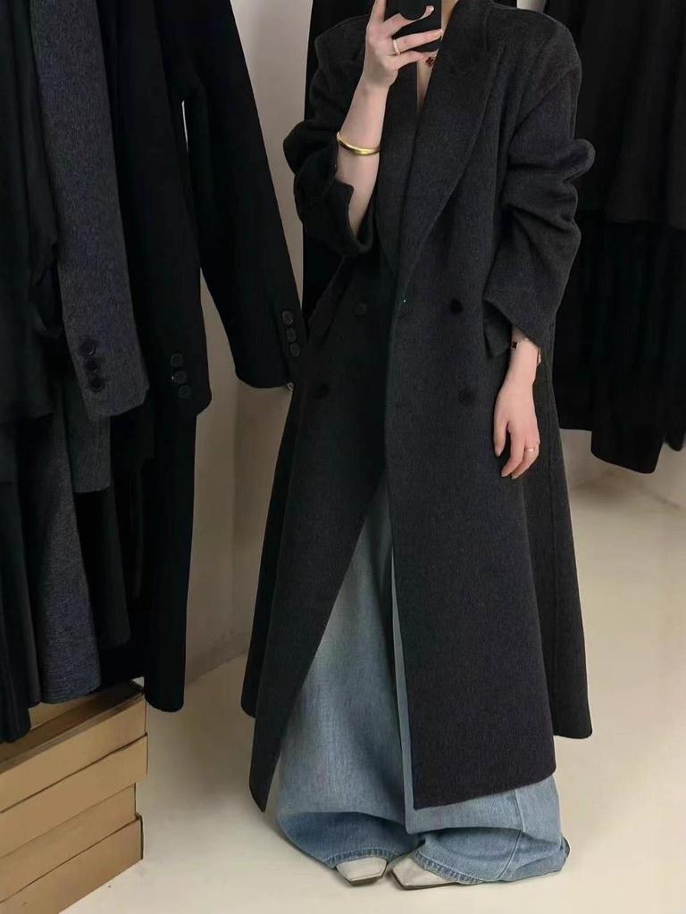 2025 Autumn Hot Selling Double-Sided Wool Coat: Elegant Long Women's Jacket for Winter Commuting