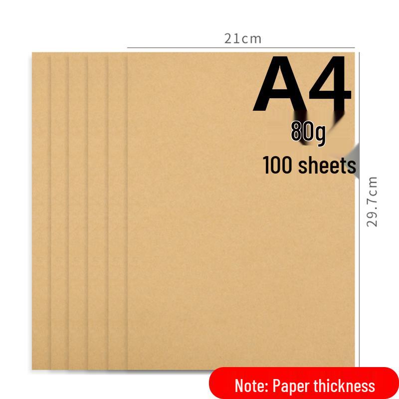 100 Sheets Yellow A4 Kraft Paper Covers: 150g Thick Cardstock, Acid-Free Wood Pulp
