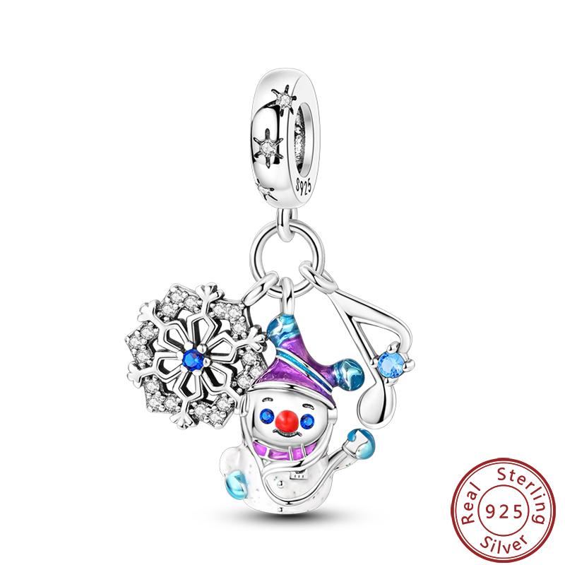 100% Copper Snowman Penguin Fireplace Warm Winter Series Charms Beads 3Mm Diy Fine Jewelry Making