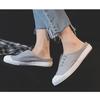 Fashion Women's Backless Slip-On Canvas Shoes White Breathable Flat Comfort Casual Slides Autumn Students Daily Walking Designer Shoes