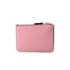 Coach Key Case 13 Solid Color Letter Logo Zipper Pebbled Leather Coin Purse Key Bag Wallet Women's Pink