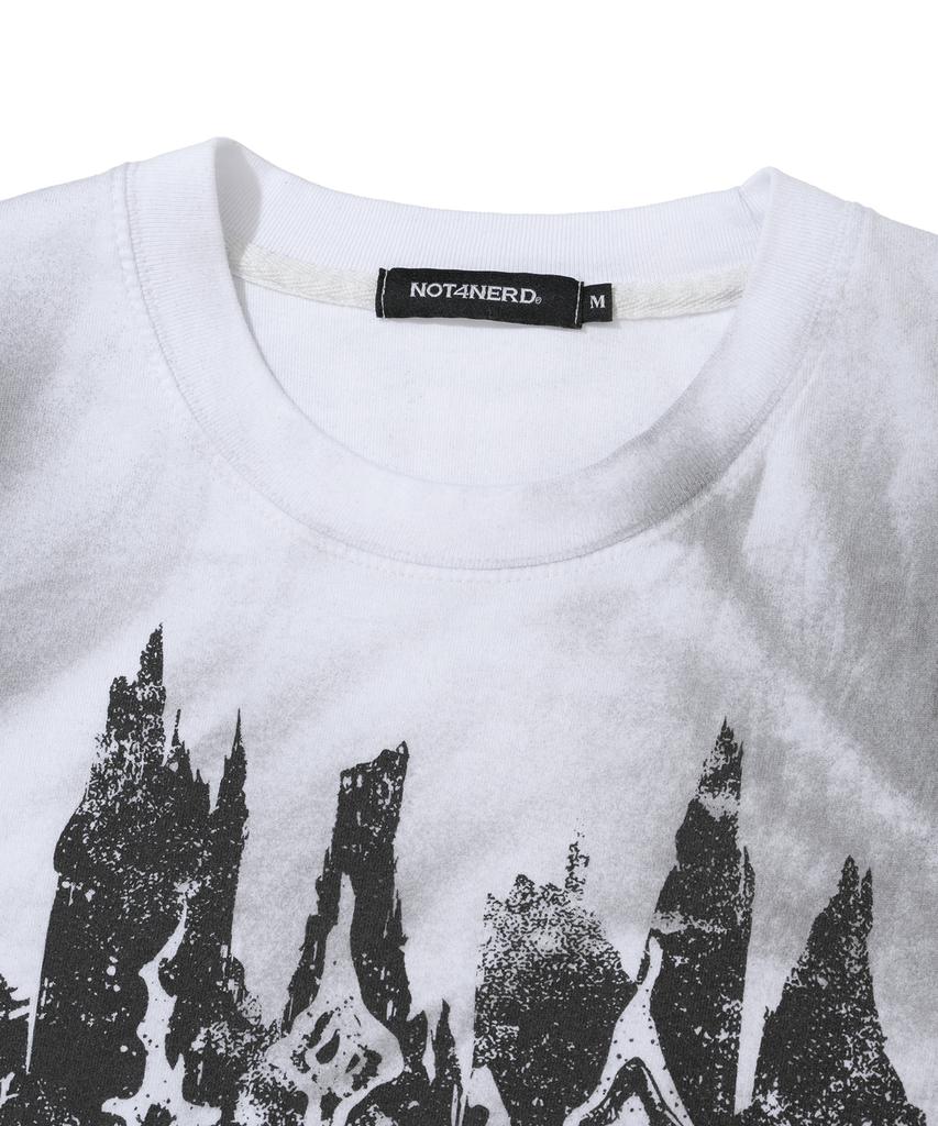 NOT4NERD Candle Residue Oil Washed Loose Cropped T-Shirts - White