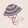Summer Fisherman Hat for Woman Weaving Bucket Hat Crochet Stripe Pattern Cap