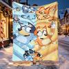 Bluey Pattern Blanket for Home Decoration, Bed, Sofa, Car Travel, Camping, Suitable for All Seasons, Birthday Christmas Gift