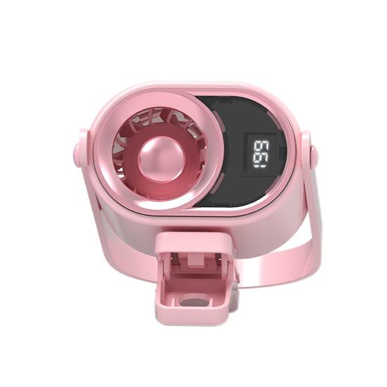 Mini Clip-on Fan with Night Light LCD Display Stepless Speed Personal Desk Fan USB Rechargeable Portable Outdoor Travel Cooling