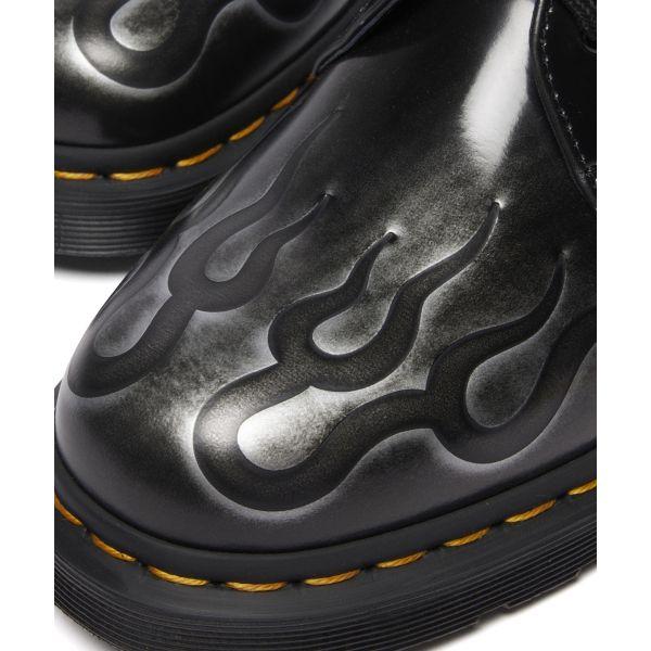 Dr. Martens 1461 Leder Bequeme Schnürschuhe Low-Top Freizeitschuhe Unisex Freizeitschuhe Schwarz Silber 41765020