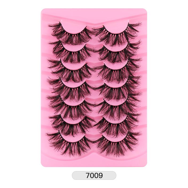 7 Pairs Of Fried Hair High Imitation Mink Hair False Eyelashes Curled Thick Stage Makeup Eyelashes