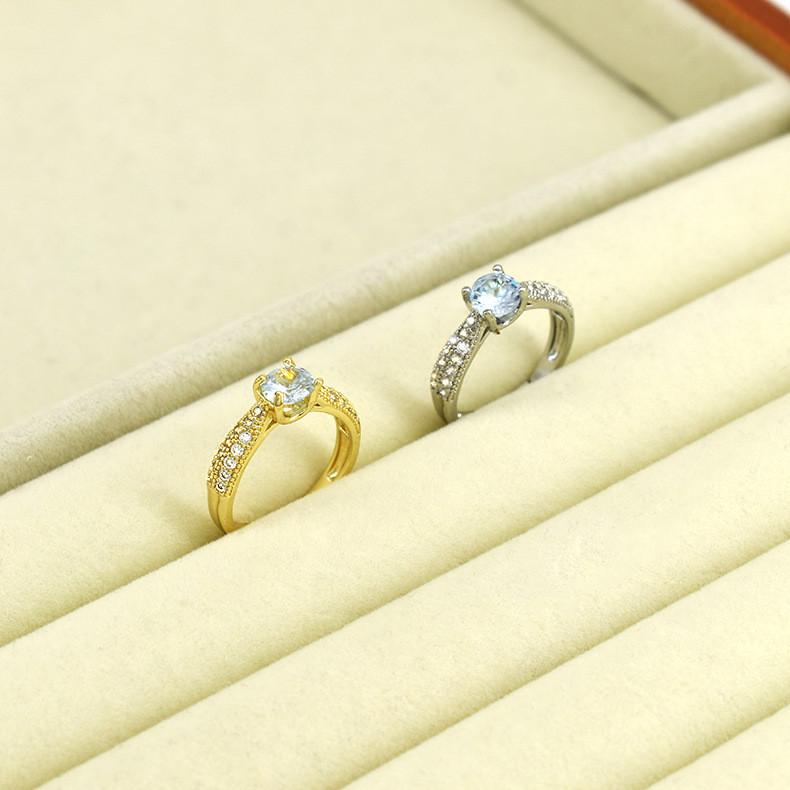 Fashionable Copper Ring With High Carbon Zircon Stones Perfect For Weddings And Proposals