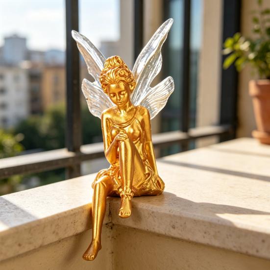 Decorative Ornament, Flower Fairy Design Small Decorative Sculpture, Home Living Room Bedroom Office Table Decoration