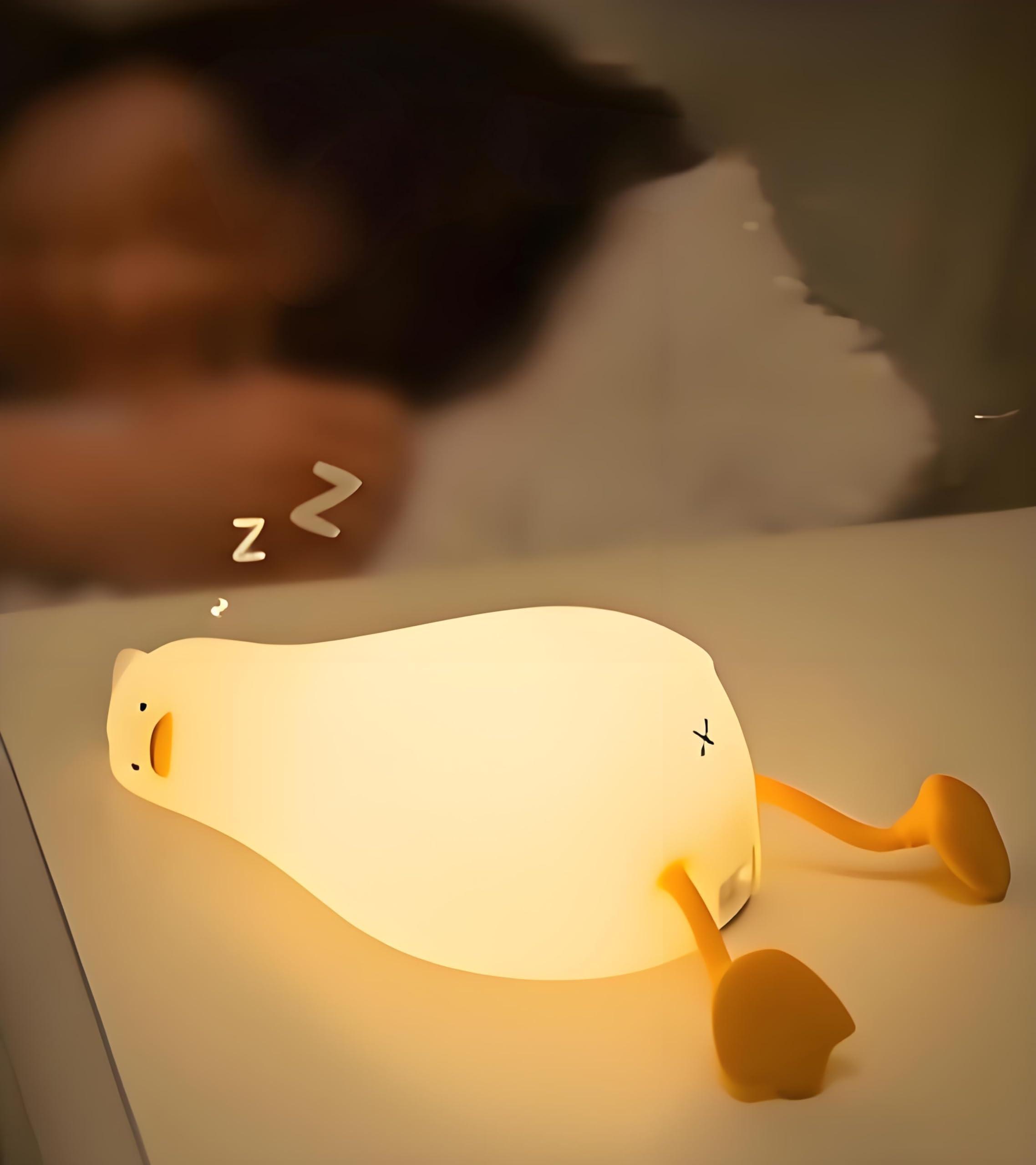 

Wataku Ryohin Duck Night Light, Cute Silicone Night Light with 3 Dimmable Settings, Touch Control, USB Charging, 30-Minute Timer, Ambient Lighting