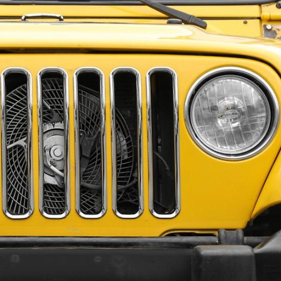 Chrome Front Grill Grille Ert Trim Decor Ring for 1997-2006 Jeep Wrangler TJ