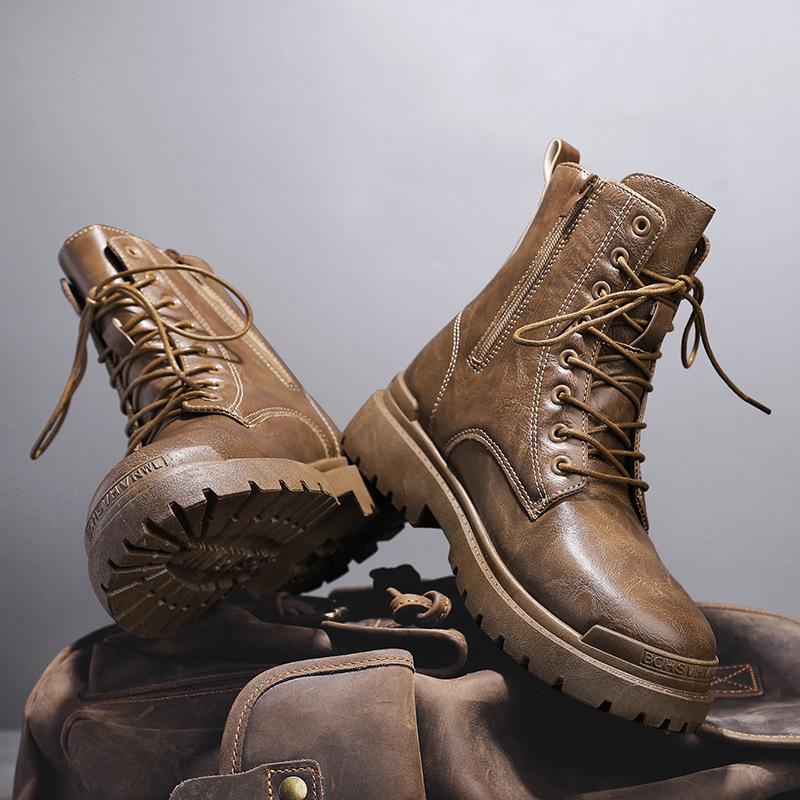 2 New Autumn Waterproof Heightening Martin Boots Thick-soled High-top Fashionable and Versatile