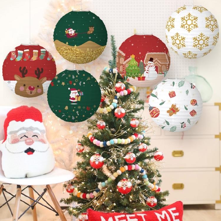 Christmas Paper Lantern Santa Christmas Tree Indoor Outdoor Garden Yard Decor
