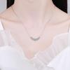S925 Sterling Silver Moissanite Seven Princess Smile Necklace - Women's Fashion Versatile Pendant, Popular Style Silver Jewelry.