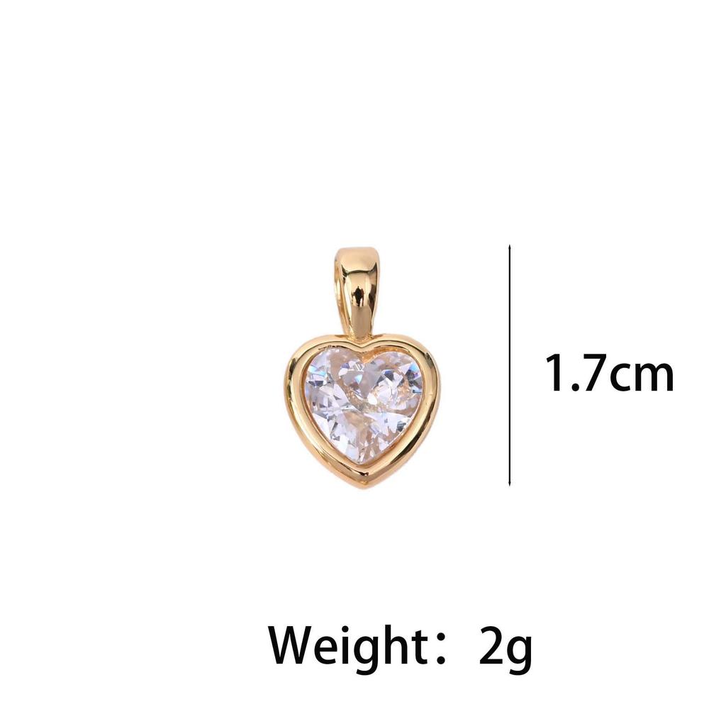 Twelve Zodiac Birthstone Pendant with Heart-Shaped Zircon - DIY Keychain Accessory