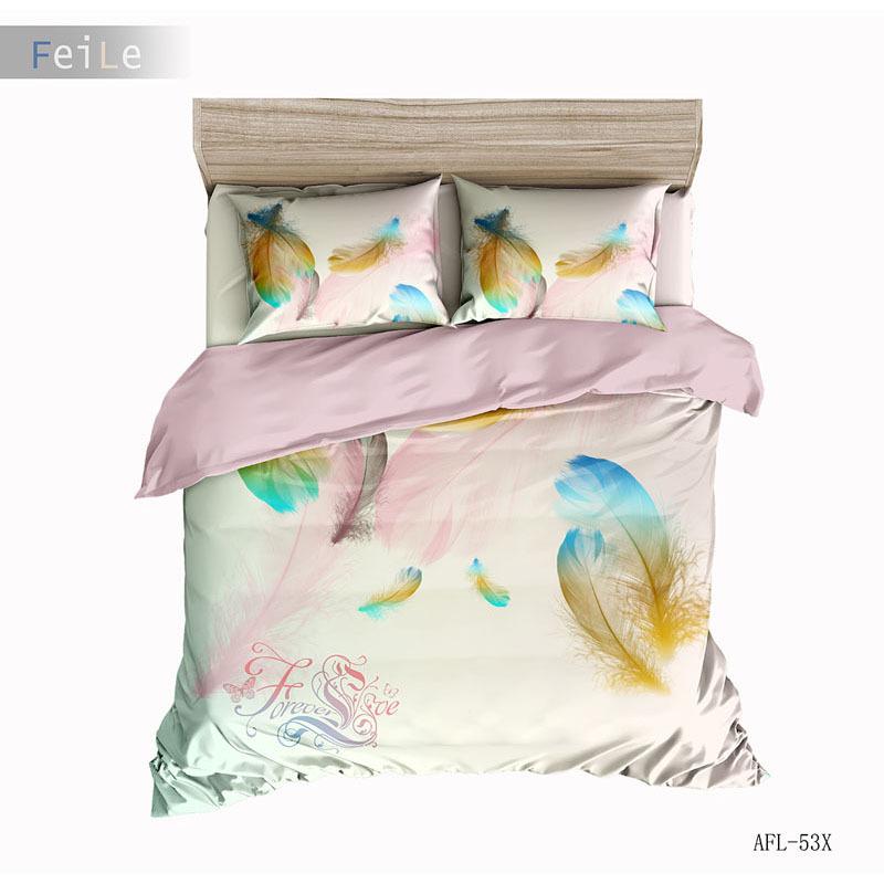 Feather Three-piece EBay3D Digital Printing Abrasive Quilt Cover Bedding Kit