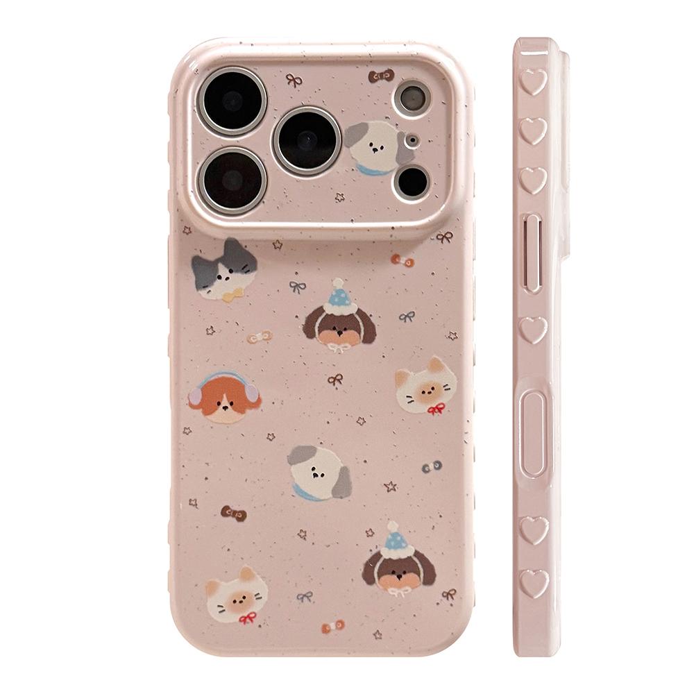 Cute Cartoon Puppy Animal Case for iphone 17promax Shockproof Soft Case for iPhone 17pro 16 15 14 13 Pro Max Protector Cover