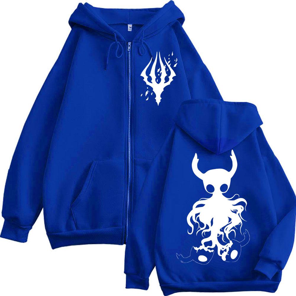 Limited Hollow Knight Game Graphic Zipper Hoodies Gothic Vintage Zip Up Hooded Sweatshirts Men Women Fashion Pullovers Casual
