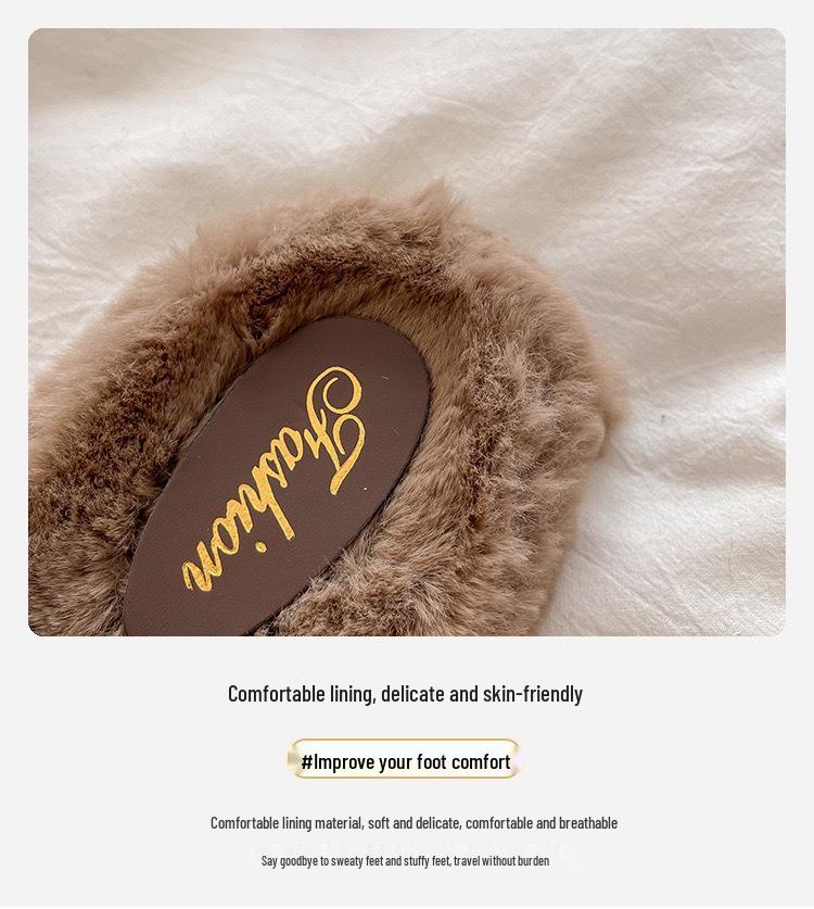 2025 New Furry Women's Fluffy Slippers: High-End, Thick Sole, Outdoor Wear, Perfect for Autumn and Winter