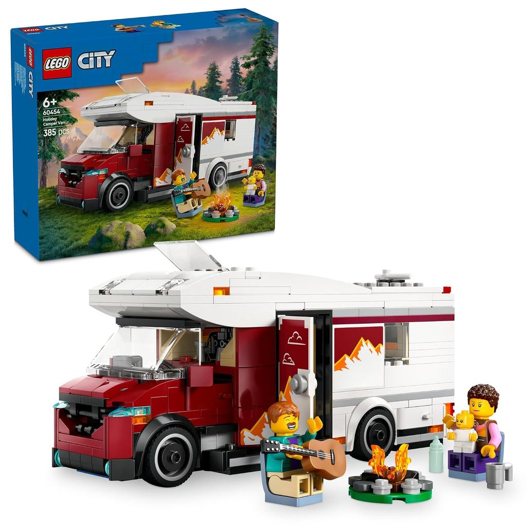 LEGO City Kamper Zabawka Wakacyjna Prezent Urodzinowy Klocki Edukacyjne Chłopcy Dziewczynki Dzieci 6 Lat 7 8 9 Pojazd Miniatura 60454