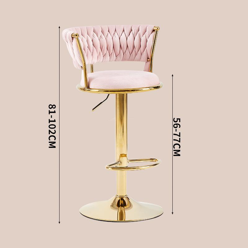 Modern High Bar Chair, Rotating Adjustable Counter Stool, Easy Clean Steel Cashier Seat, Colorful Home Backrest Bar Stool
