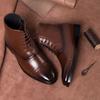 Stivali di Lusso da Uomo Retro Oxfords Scarpe in Pelle da Uomo Stivaletti Business Alta Qualità Stivali Chelsea da Uomo Scarpe Brogue Taglia 39-47