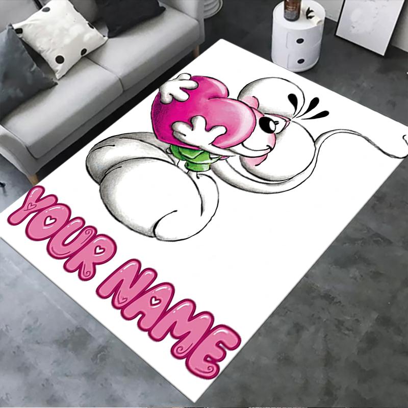 Custom Name diddl Carpet Rug for Living Room Bedroom Home Sofa Decoration,Kids play Non-slip Floor Mat