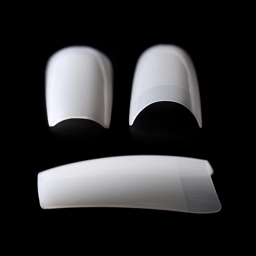 500 Buc. Tips Unghii Pătrate Franceze Transparente/Naturale Unghii Acrilice Artificiale Jumătate Fulgi Falsi Tips Unghii 10 Mărimi cu Cutie de Plastic Transparentă