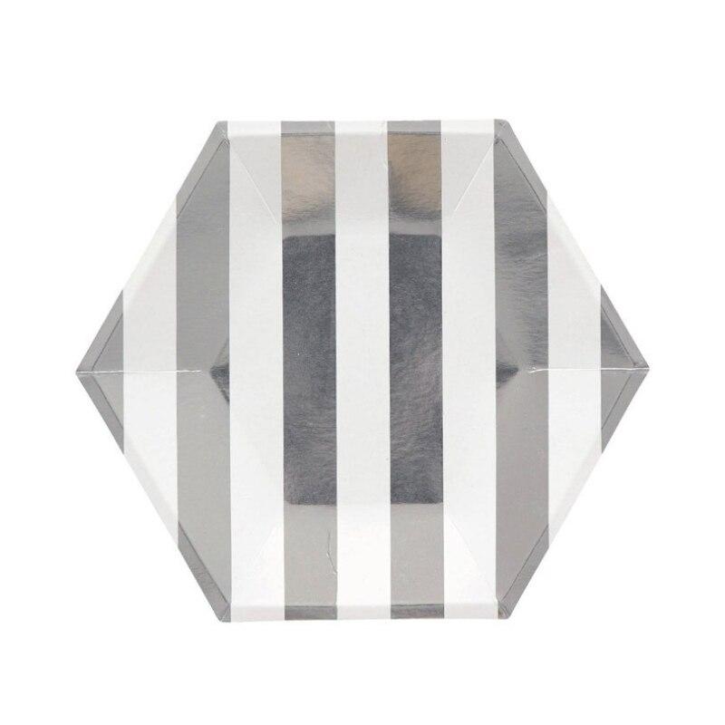 Gold Silver Rose Gold Disposable Paper Tableware Paper Cups Paper Plates Party Supplies