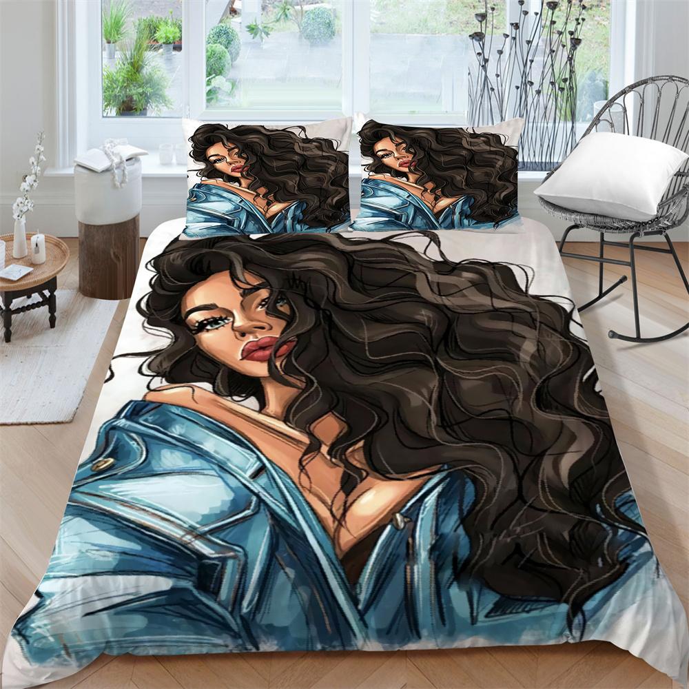 Seturi de cuverturi de pat cu design unic de modă nouă, set de pat pentru acasă cu desene animate, costum de lenjerie de pat pentru pictură pentru fete, cuverturi de pat pentru copii, husă de pilota
