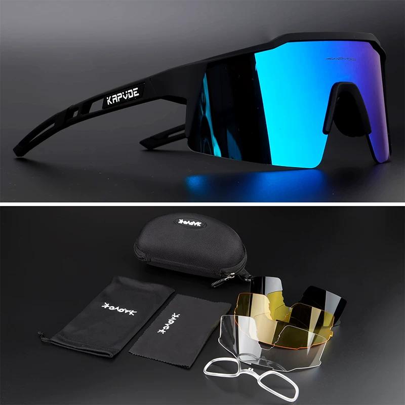 Kapvoe Glasses for Riding Polarized Outdoor Sports Sunglasses Men and Women Running Bicycle Windproof Myopia Goggles
