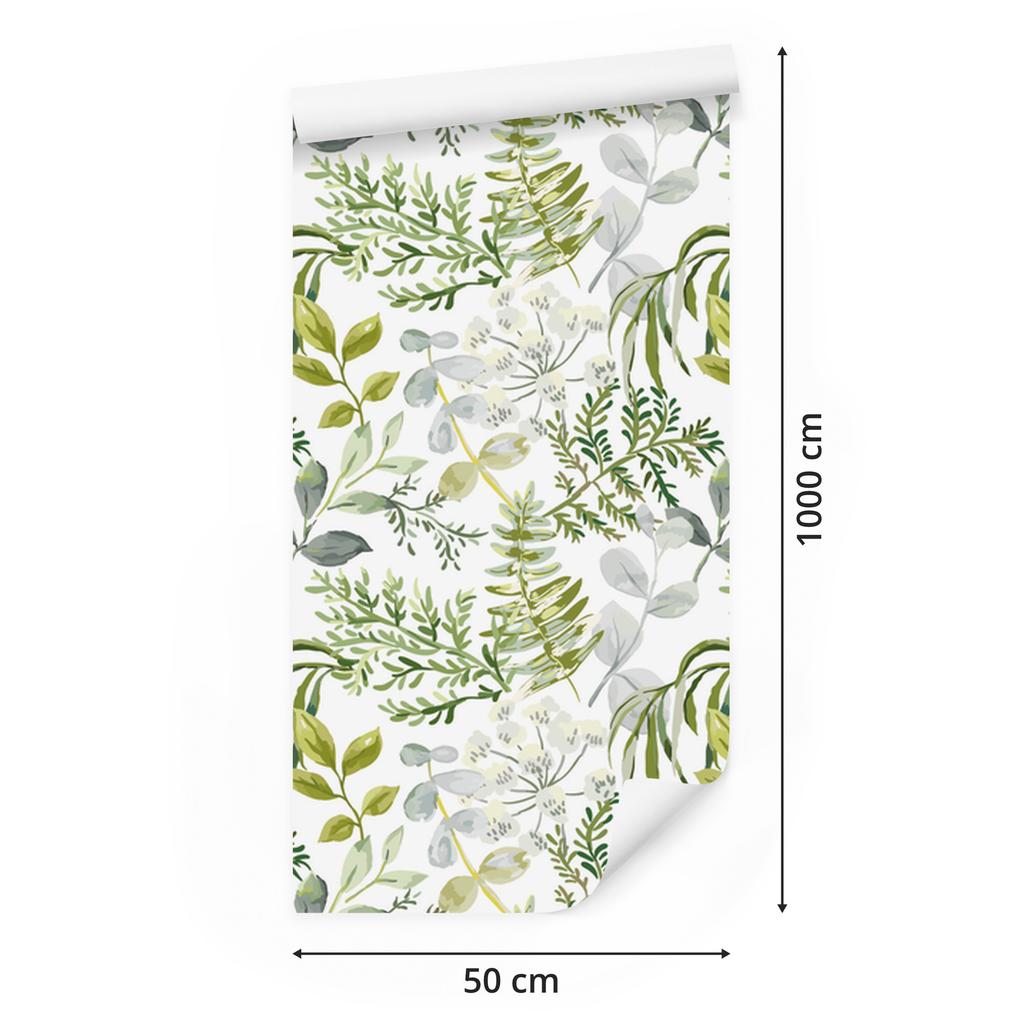 Painted Meadow Plants Wallpaper for Living Room and Bedroom 50x1000