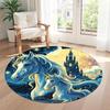 Unicorn Round Area Rug Suitable for Game Room Hallway Balcony Decorate room Antislip Round Carpet Decorate Offices Best for Christmas