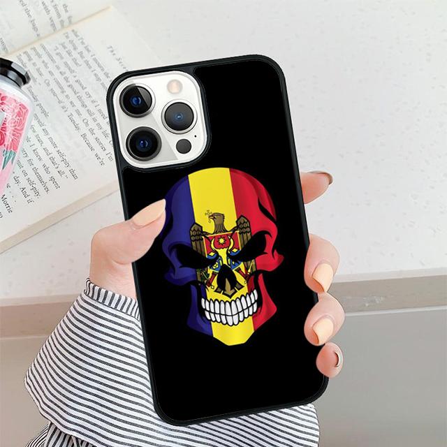 Bandeira da Moldávia Passaporte Moldávio Mapa da Bandeira Capa de Telefone Para iPhone 17 Air 16 15 14 plus 11 12 13 Pro max Capa Shell coque
