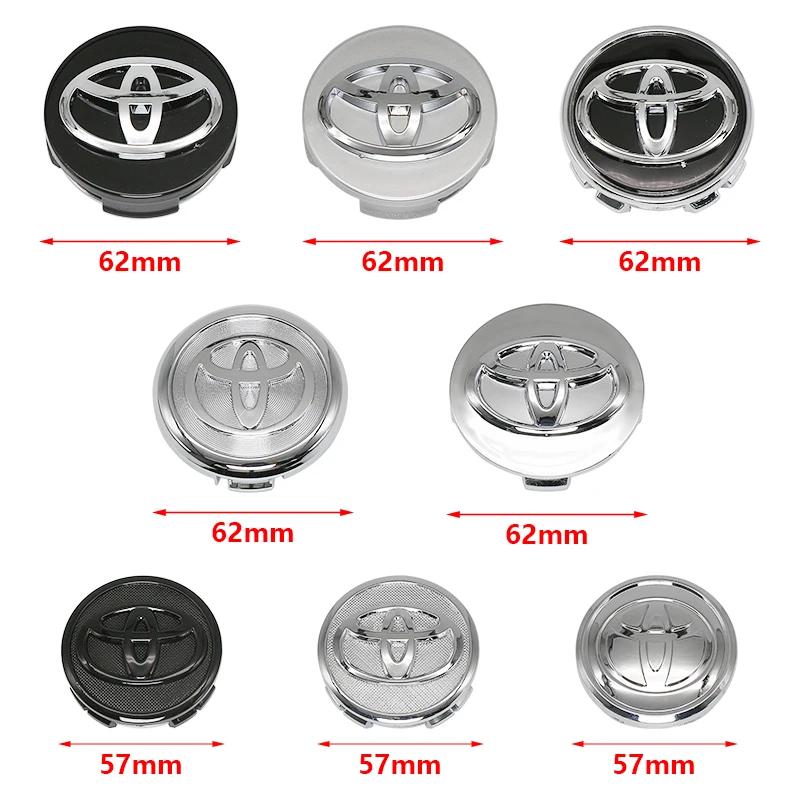 4Pcs 57mm 62mm ABS Car Wheel Center Hub Caps Hub cap Cover Badge Car Emblem For Toyota C-hr Prado Prius Avensis Rav4 Yaris Hilux