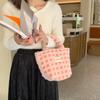 Jesienno-zimowa gofra z włosia jagnięcego Śliczna podręczna torba z grubej bawełny Damska przenośna torebka o dużej pojemności