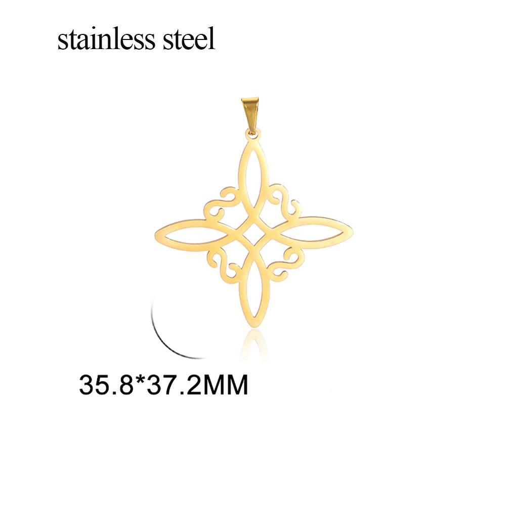 Witch Knot Pendant for Necklace Stainless Steel Celtic Knots Charms for Jewelry Making DIY Accessories Witchcraft Amulet Gifts