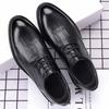 Spring and Autumn British Lace-up Business Dress Leather Shoes Men's Shoes Inner Height Increase Single Shoes Men's Casual Leather Shoes