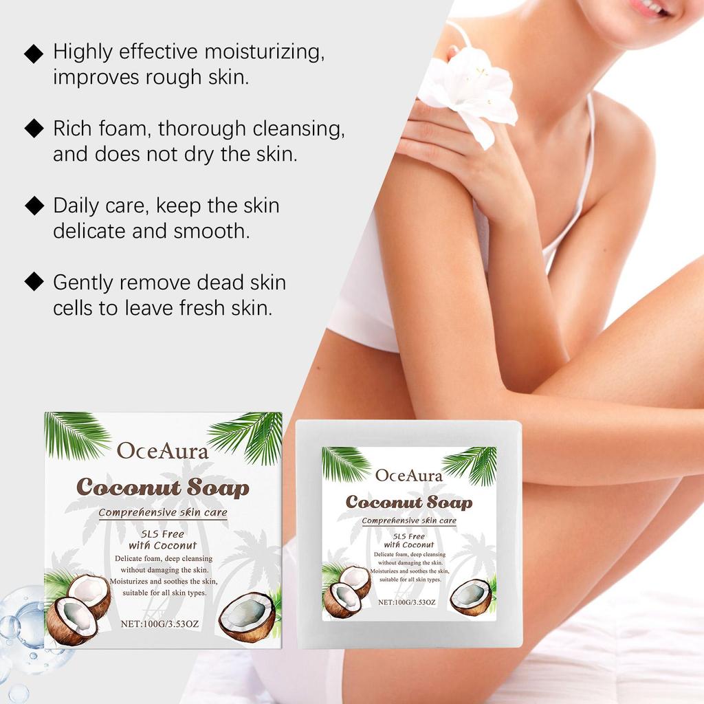 Coconut Calming Body Soap, Gentle Cleansing for Body Skin, Aromatic Moisturizing Comfort Bar for Daily Care