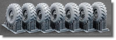Truck Wheel Set Plastic Model Parts SCXWM35008S Scale-X 1/35 KAMAZ-4310 Weight-Deforming (7 Pieces) (for ICM) (Military Vehicle)