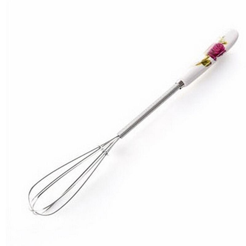 Chic New Handle Whisk Stainless Steel Kitchen Mixer Spherical Wire Egg Beater